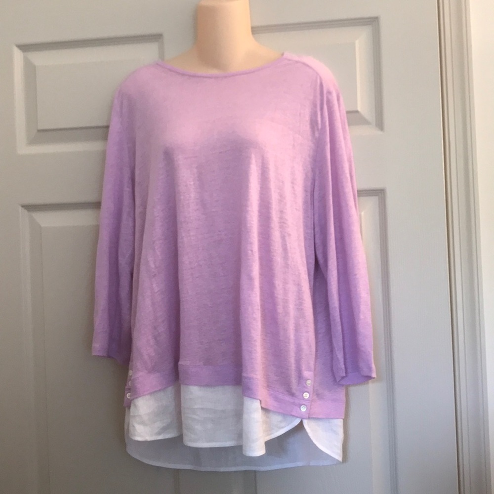 NWT JJill Lilac linen top